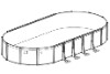 15' x 26' Oval Capri Above Ground Swimming Pool Sub-Assy | Steel | 54" Wall | CANC15266T | 61765