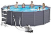 Intex Graphite Gray 15' 8" Round Panel Above Ground Pool Kit | 49" Tall | 26383EH | 62530