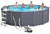 Intex Graphite Gray Panel Above Ground Pool Package | 18' 8" Round | 52" Tall | 26387EH |63252