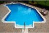 Cardinal 20' x 44' Lazy-L In Ground Pool Kit | <b>Full Width Inside Liner Over Step</b> | 6" Radius Corner | Steel Wall | 63646