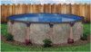 Coronado 30' Round Resin Hybrid Above Ground Pool Kit | <b>Blue In-Wall Pool Step</b> | Standard Package | 54" Wall | 65285