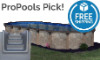 Coronado 16' x 28' Oval Resin Hybrid Above Ground Pool Kit | <b>Gray In-Wall Pool Step</b> | Standard Package | 54" Wall | 65289