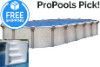 Chesapeake 16' x 32' Oval Resin Hybrid Above Ground Pool Kit | <b>White In-Wall Pool Step</b> | <b>Premier Package</b> | 54" Wall | 68234