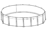 Pretium 12' Round 52" Steel Wall Pool | Pool Assembly Only with Skimmer | PPREGLX-1252SSSTSSFBO