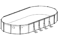 Pretium 12' x 24' Oval 52" Steel Wall Pool | Pool Assembly Only with Skimmer | PPREGLXDUN-CH122452SSSTSSFB0-WS