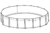 Martinique 15' Round Above Ground Pool Sub-Assembly (Pool Frame Only) | 52" Wall | 55044