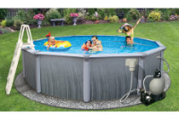 Martinique 15' Round Above Ground Pool Kit with Standard Package | 52" Wall | 55077