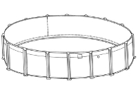 Azor 12' Round Above Ground Pool | 54" Wall | Pool Assembly Only with Skimmer | PAZO-1254RRRRRRI10 | 55355