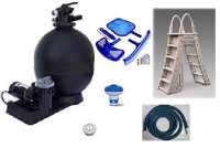 Large Standard Package Sand Filter Equipment Kit | Beige Skimmer | CaliMar | 55894