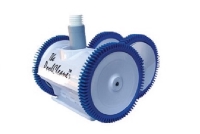The Pool Cleaner by Poolvergnuegen | 4-Wheel Suction Side Cleaner | White Blue Model | W3PVS40JST | 56265