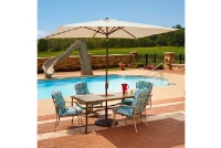 Adriatic Autotilt Umbrella | 6.5' x 10' Rectangle | Champagne Linen Olefin | NU5433CH