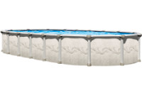Magnus 15' x 30' Oval Resin Hybrid 54" Aluminum Wall Above Ground Pool Sub-Assembly with Wide-Mouth Skimmer | PMAG-YE153054RSRSRSB11-A