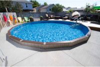 24' Round Ultimate Pool Sub-Assy with Synthetic Wood Coping | 52 in. Walls | ULT24RNDW | 60963