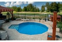 21' Round Ultimate Pool Sub-Assy with White Aluminum Coping | Walk-In Steps | 52 in. Walls | ULT21RNDSTAIRC | 60986