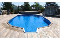 Ultimate 17' x 32' Oval On Ground Pool Kit | White Bendable Aluminum Coping | Walk-In Steps | Free Shipping | Lifetime Warranty | 61103