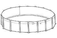 Tahoe 21' x 41' Oval Resin-Hybrid 54" Sub-Assy (Pool Frame) for CaliMar Above Ground Pools | 5-4911-137-54