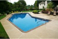 Cardinal 18' x 43' Lazy-L In Ground Pool Kit | <b>8' Outside Liner Over Step</b> | 6" Radius Corner | Steel Wall | 63648