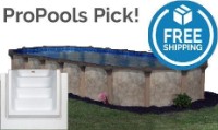 Coronado 16' x 32' Oval Resin Hybrid Above Ground Pool Kit | <b>White In-Wall Pool Step</b> | Standard Package | 54" Wall | 65293