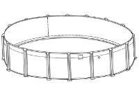 Azor 18' Round Above Ground Pool | 54" Wall | Pool Assembly Only with Skimmer | PAZOCNV-1854RRRRRRI10-TS | 68243